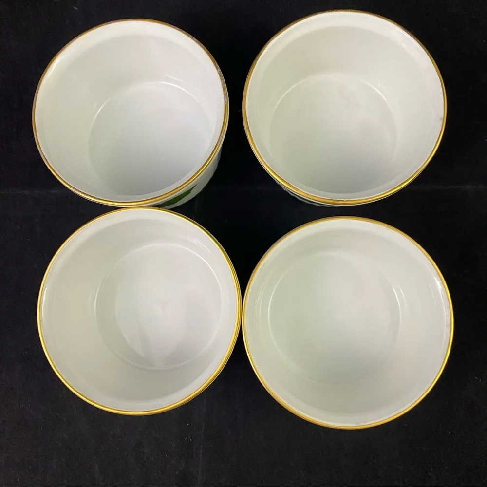 Set of 4 Ramekins Royal Worcester China Astley Gold England Oven To Table Floral